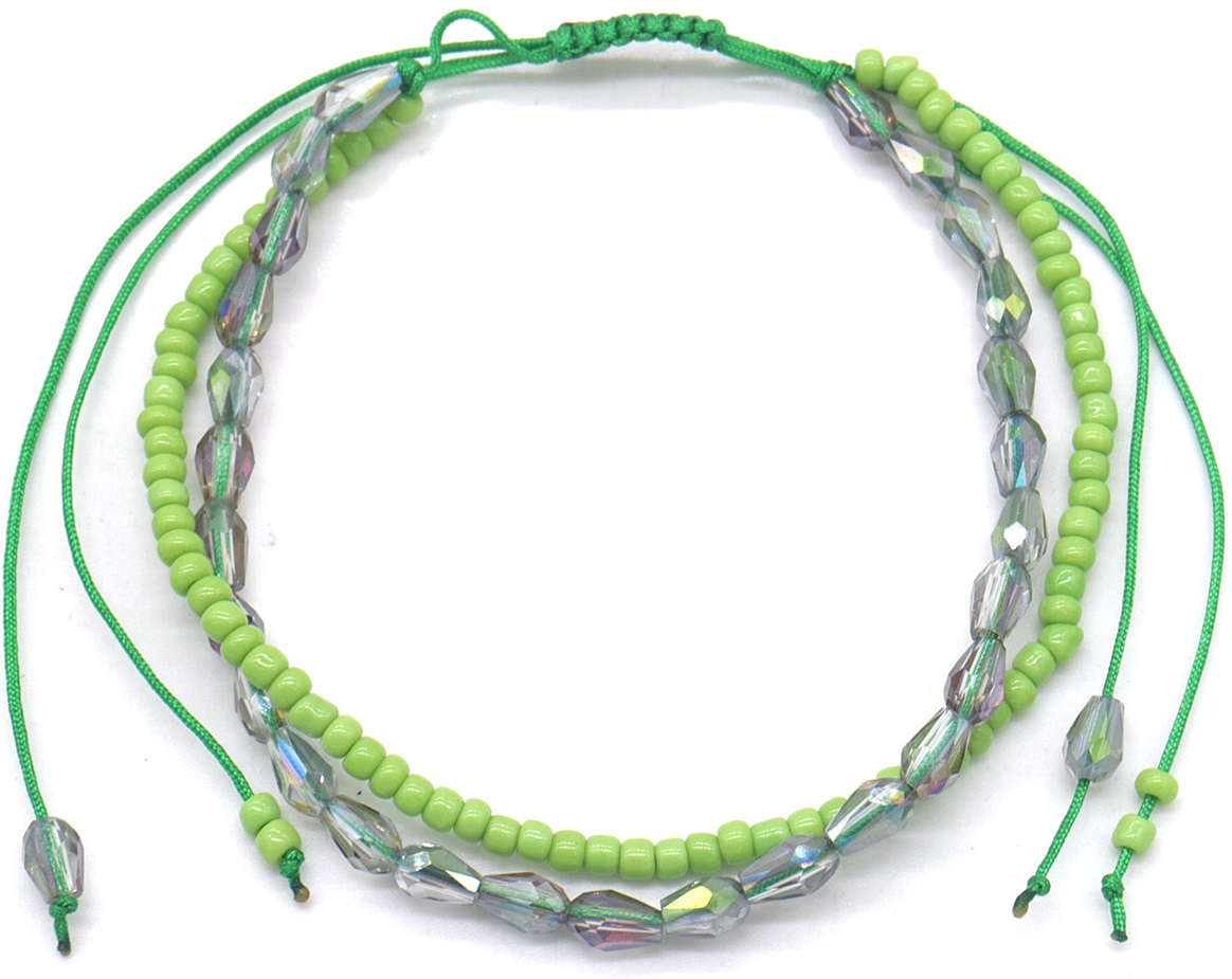 F-F20.1 ANK830-080-3 Anklet Layered Green