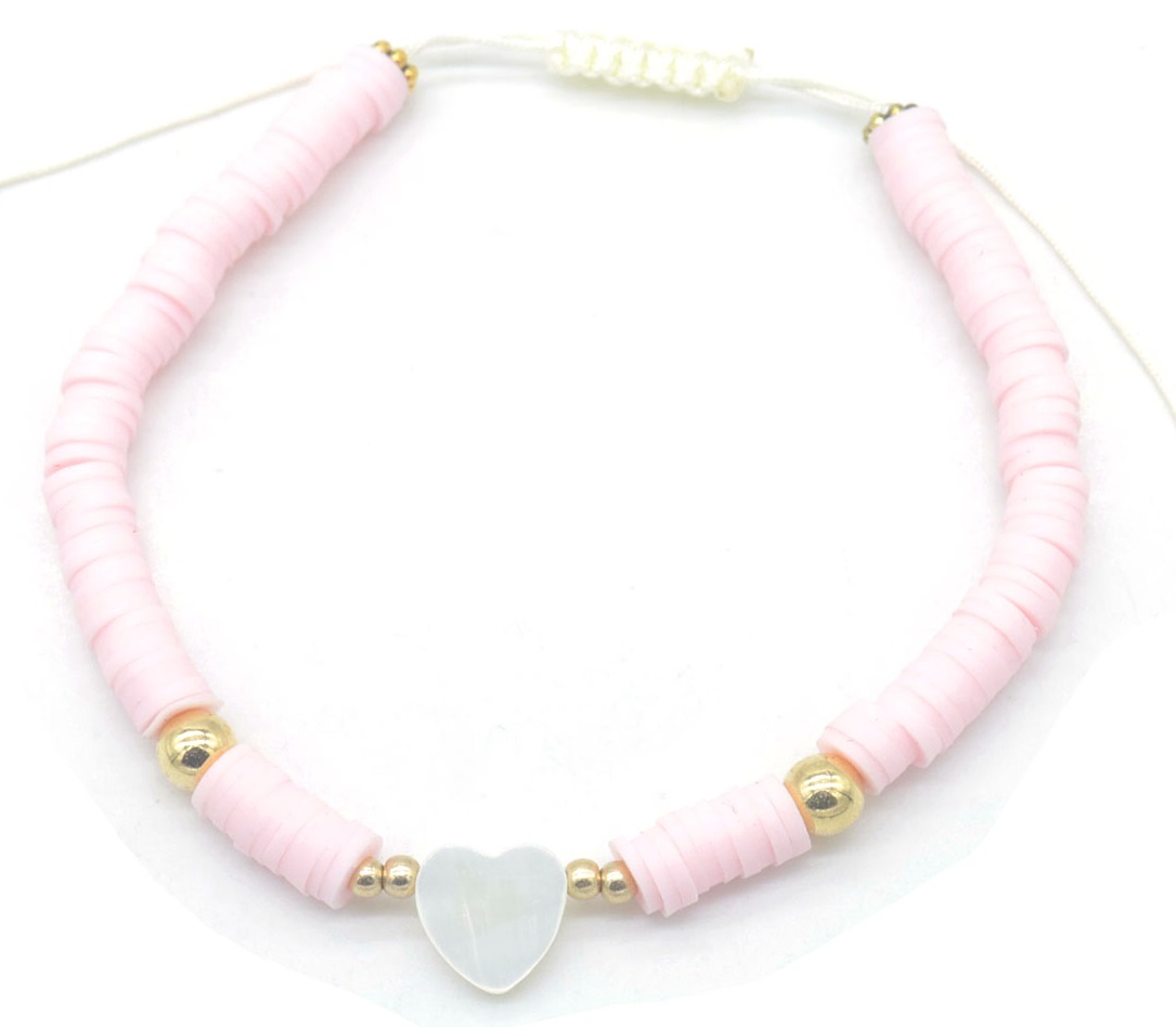 D-C3.3 ANK830-069-2 Anklet Heart Pink