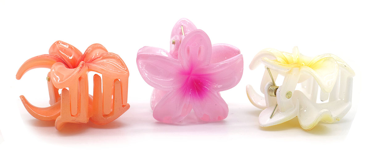 Y-A5.5 H819-016-1 Hair Claw Set Flower 4cm - 3pcs