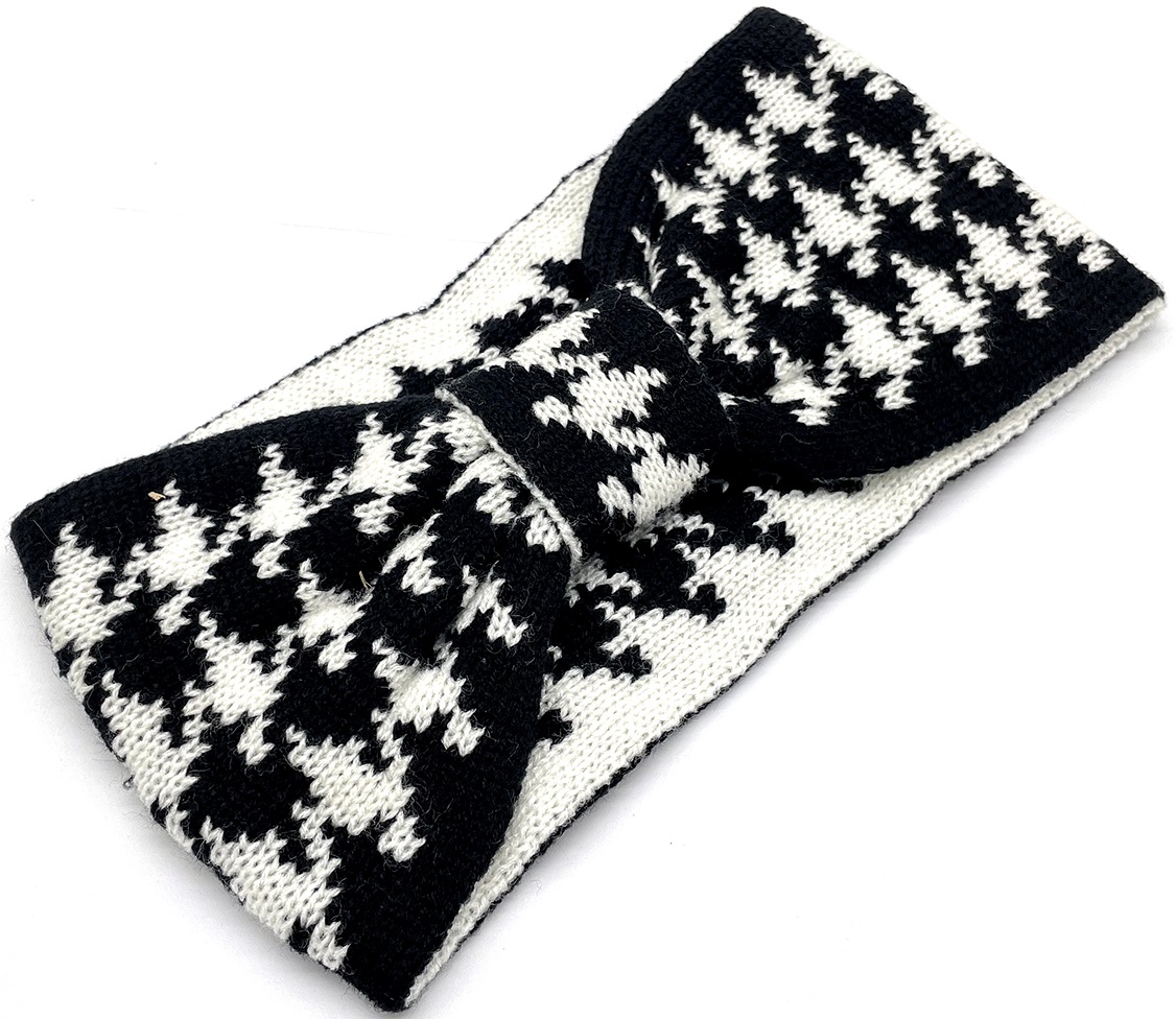 T-I8.1 H401-079 Winter Head Band checkered Black