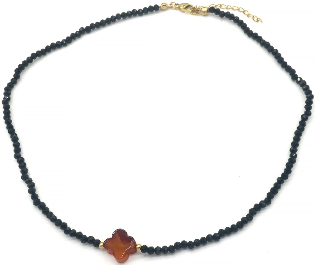 C-E21.3 N100-012-2 S. Steel Necklace Glassbeads