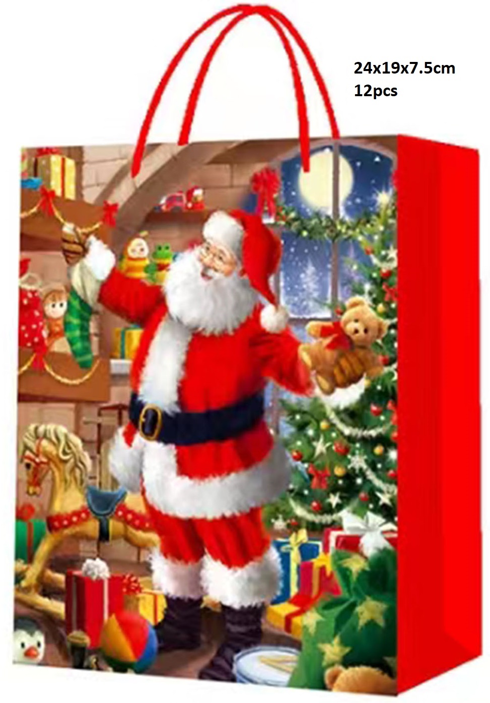 T-N7.1 PK726-006-S Gift Bags 24x19x7.5cm  Christmas - 12pcs