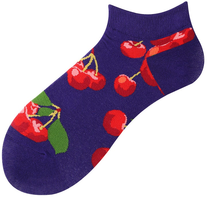 S-J3.1 SOCKS-C168 Pair Of Low Socks Size 36-43 Cherries