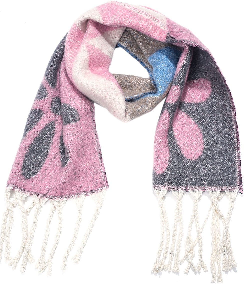 K-B1.1 SCARF705-234-7 Winter Scarf Flower 190x40cm