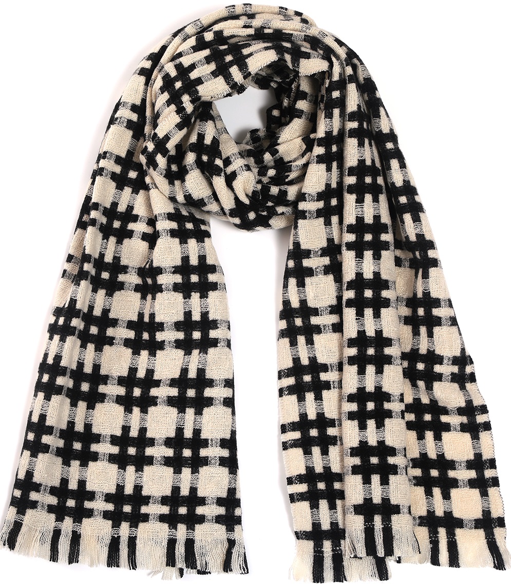 I-A12.1 SCARF705-006 No. 1 Scarf Checkered 190x65cm White