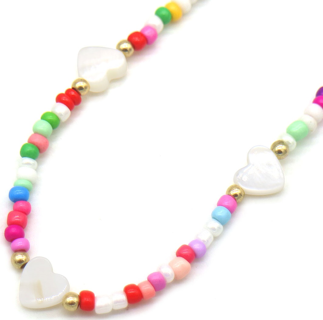 I-D19.2 N2375-016-3 Necklace Hearts for Kids Multi