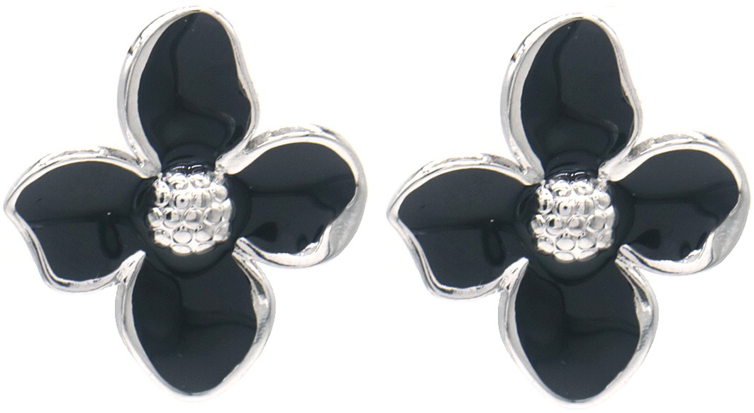 B-C5.5 E091-063S-1 S. Steel Earrings Flower 3cm