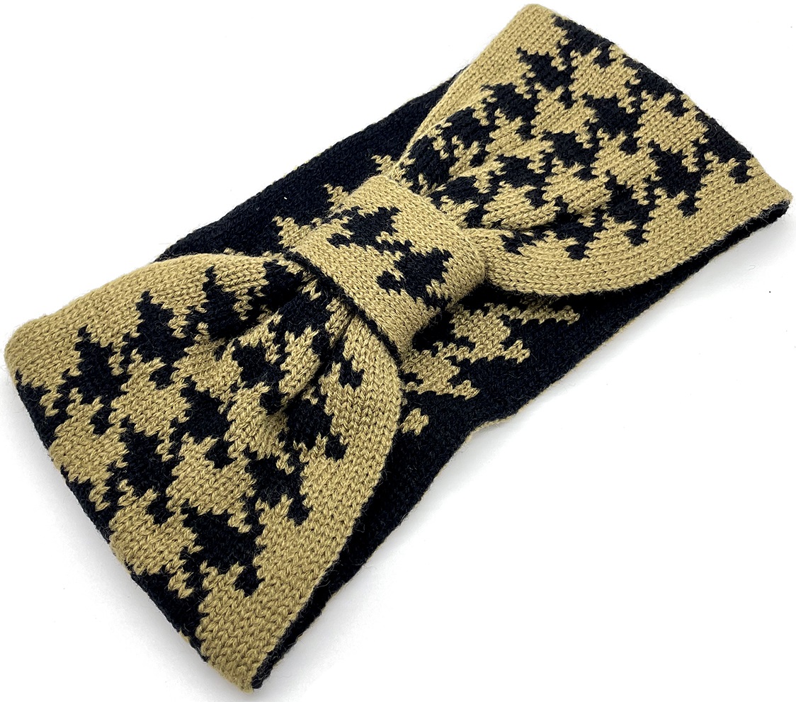  T-I4.2 H401-079 Winter Head Band checkered Brown