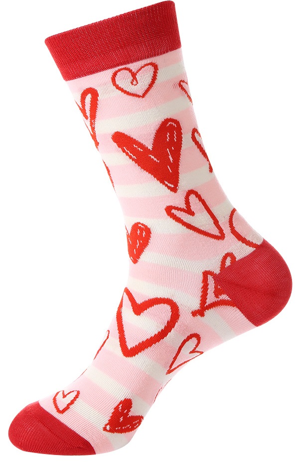 S-J8.2 SOCK2438-057 Pair of Socks Size 38-45 Hearts